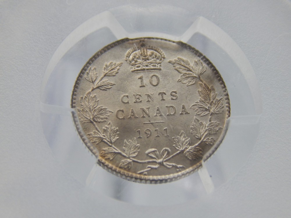 1911 Canada Silver 5 Cents PCGS MS66+ (BT-268)