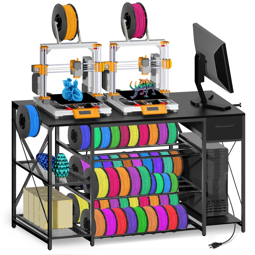 Upgrade Heavy Duty 3D Printer Table with Storage, Large 4-Tier 3D Printer Stand