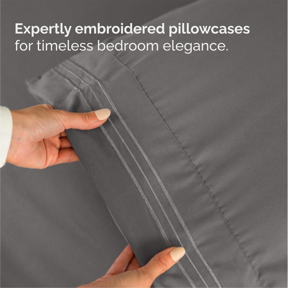 Queen Size 4 Piece Sheet Set - Comfy, Breathable & Cooling Bed Sheets Hotel