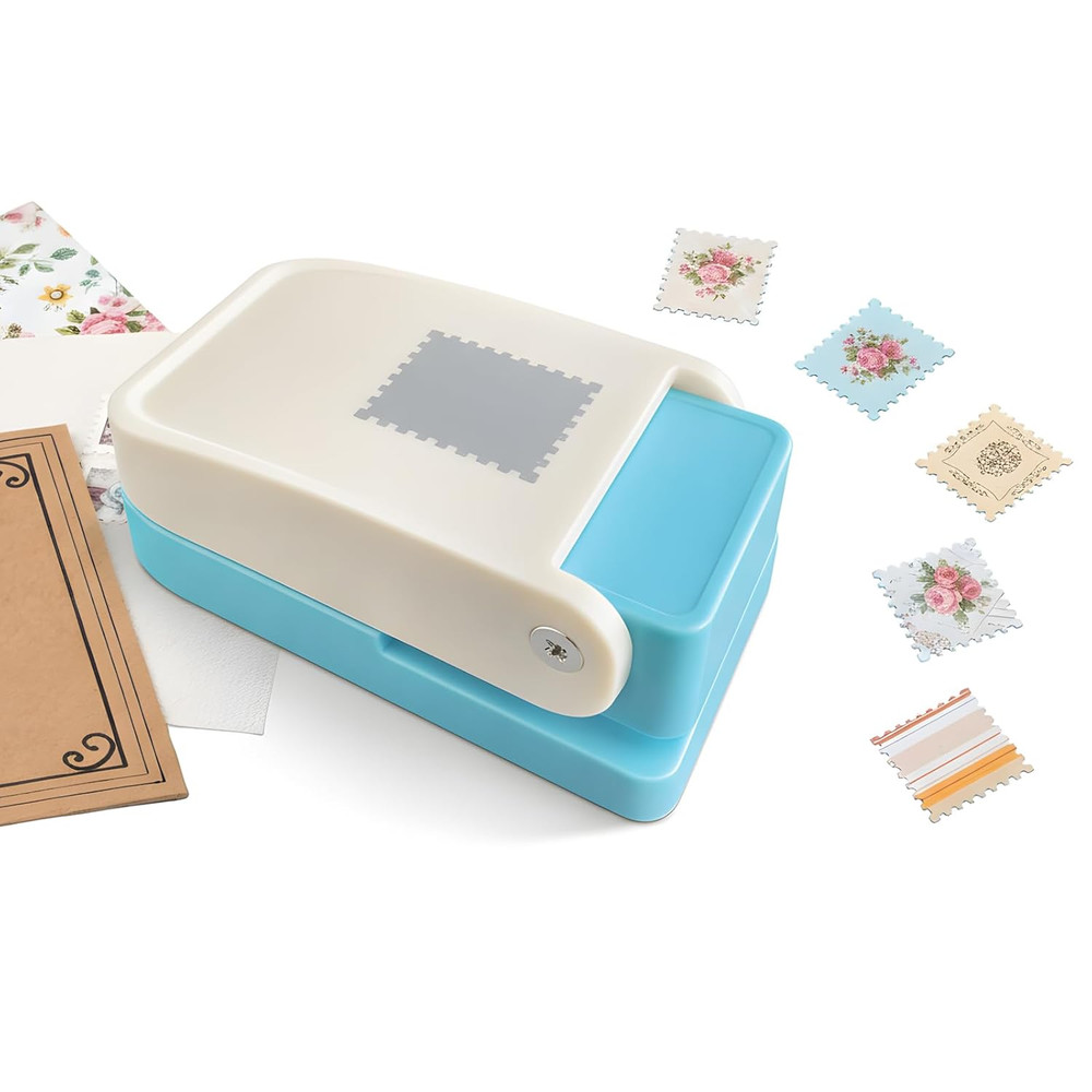 Scalloped Edge Rectangular Postage Stamp Punch for Crafting Projects