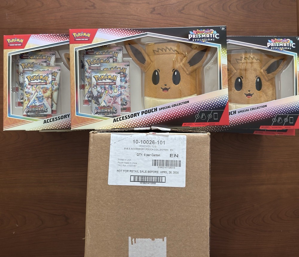 Factory Sealed Eevee Accessory Pouch Pokemon Prismatic Evolutions 2025