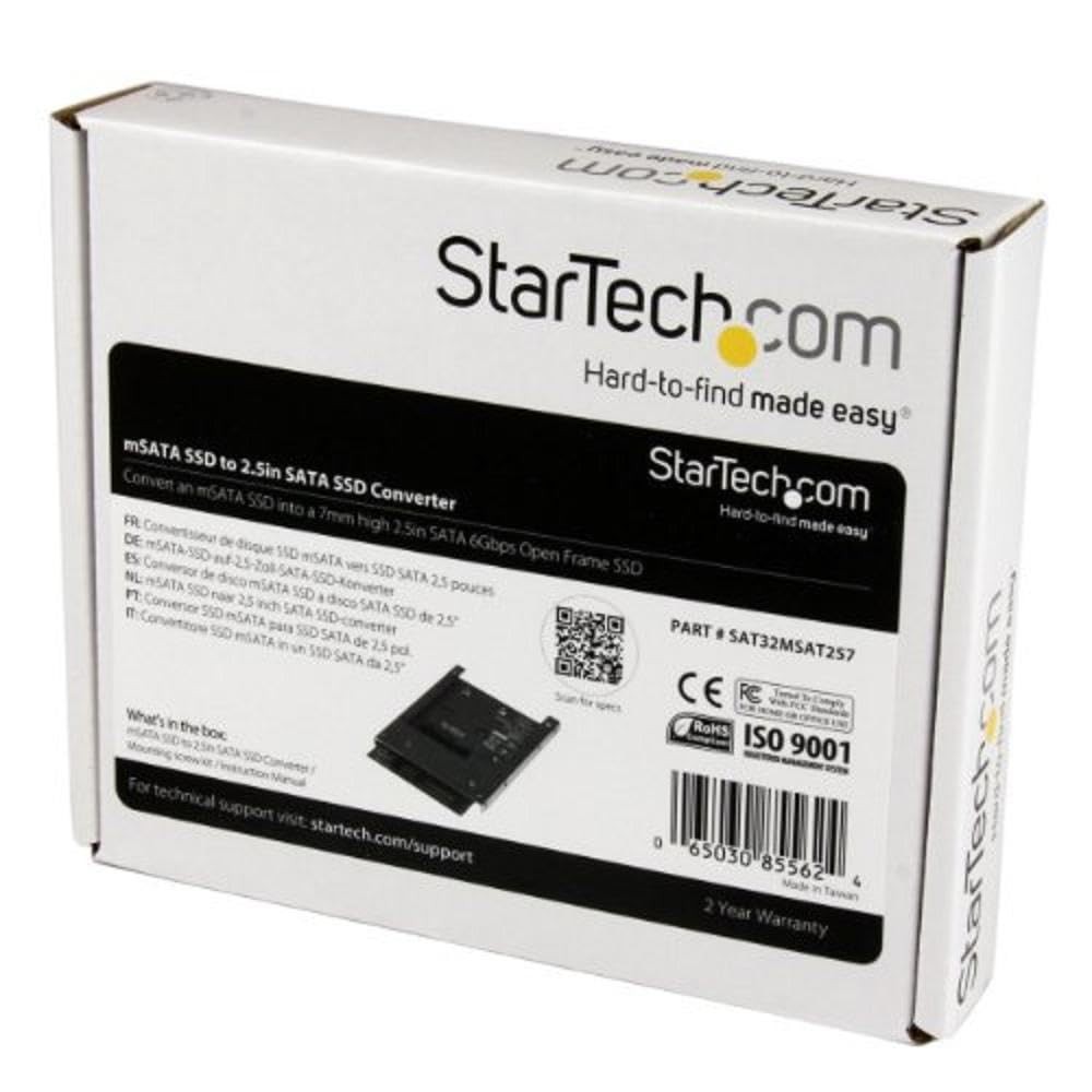 StarTech mSATA SSD to 2.5in SATA Adapter Converter Open Frame Bracket TAA