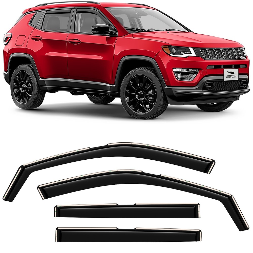 Sun Rain Visors Wind Rain Guards for 2017-2026 Jeep Compass