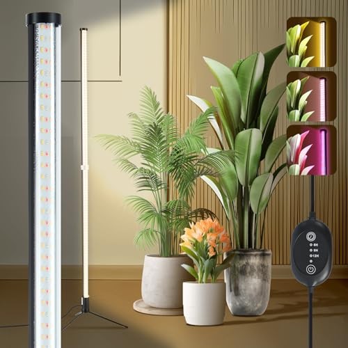 Standing Grow Lights for Indoor Plants with Timer, 3 Adjustable Modes Full