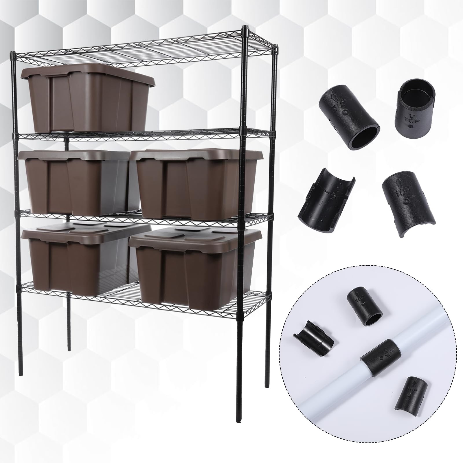 24 Pcs Wire Shelf Clips 3/4" Post Plastic Rack Replacements for Wire Shelving