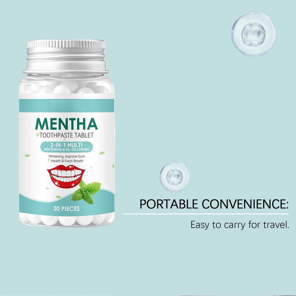 Toothpaste Tabs 30 Pieces Brightening Deep Cleaning Tooth