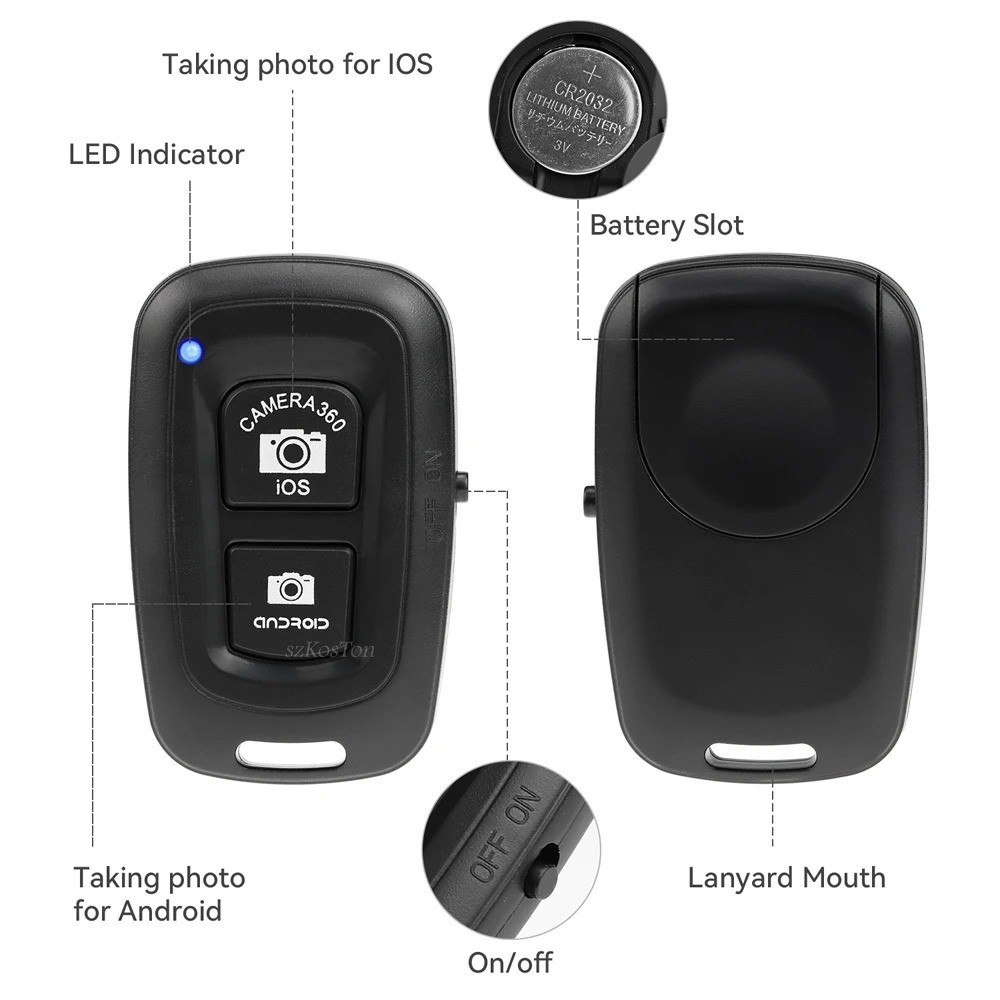 Remote Shutter Release for Phone Wireless Bluetooth-compatible Control