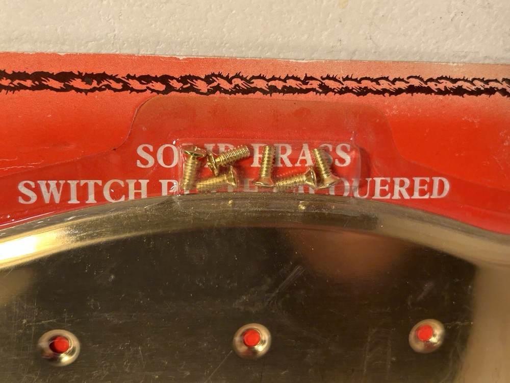 Vintage Solid Brass Triple Switch Plate Cover Upper Deck New