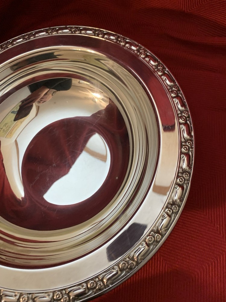 VINTAGE ONEIDA SILVERSMITH SILVER PLATED BOWL DISH FOOTED 10 1/2" IN DIAMETER