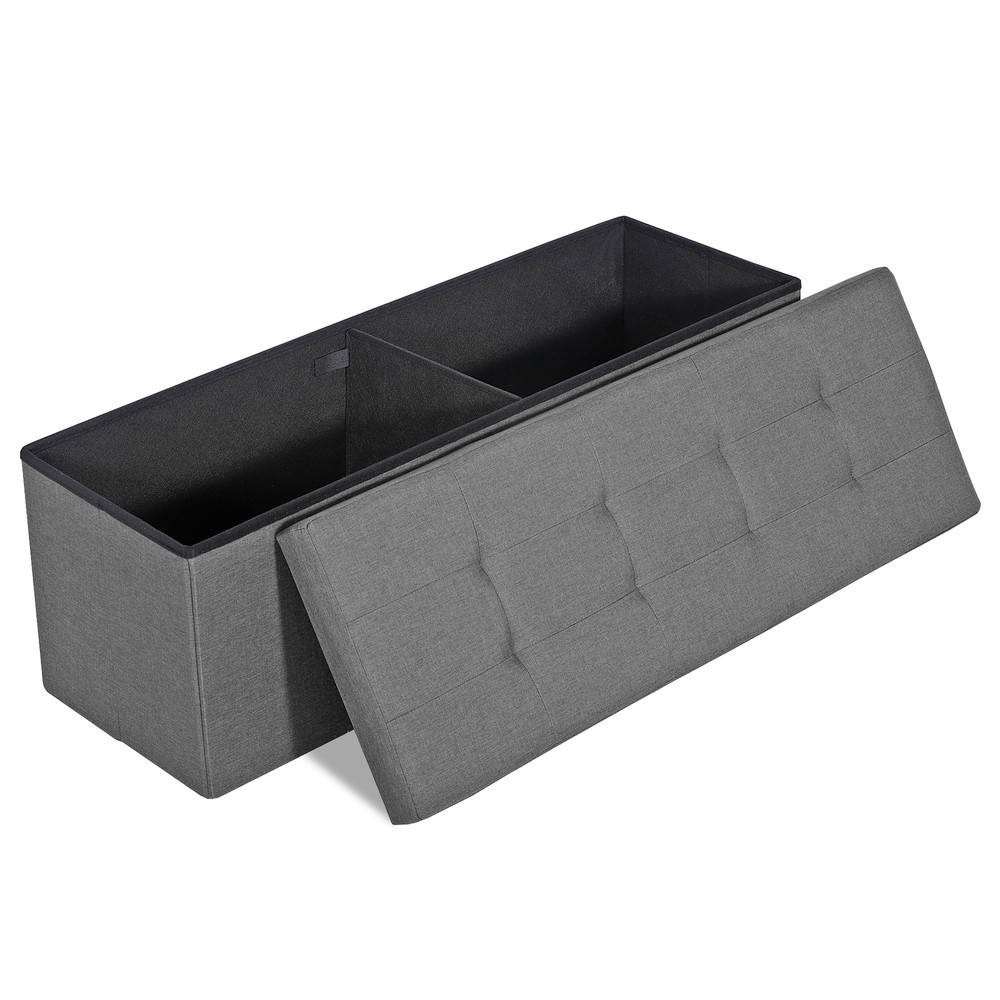 43'' Storage Ottoman Bench Foldable with Hidden Storage FootStool Save Space
