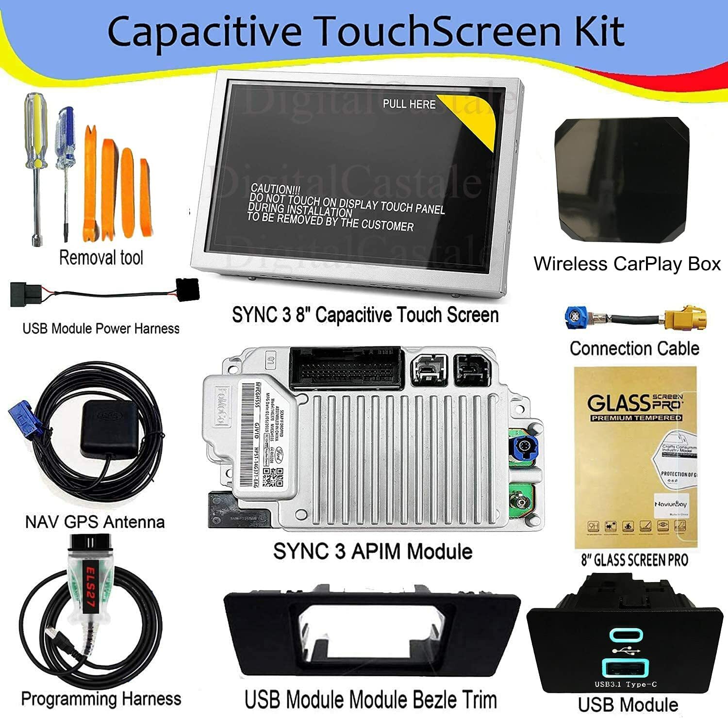 SYNC 2 to SYNC 3 3.4 Upgrade Wireless Carplay Kit Fit for Ford Sync3 APIM NA223