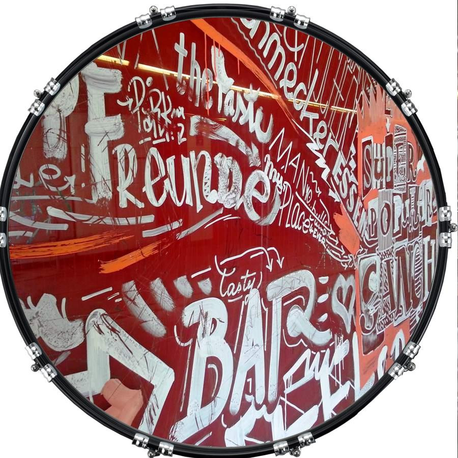 20" Custom Bass Kick Drum Front Head Graphic Graphical Graffiti 8