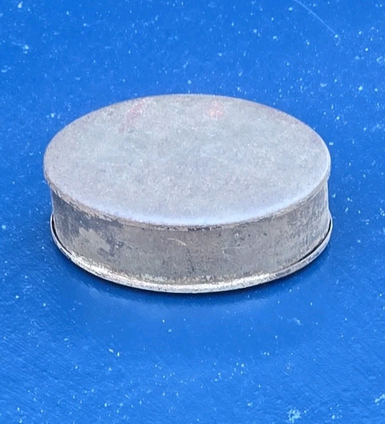 Primative Oval Tin Tobacco Snuff Box