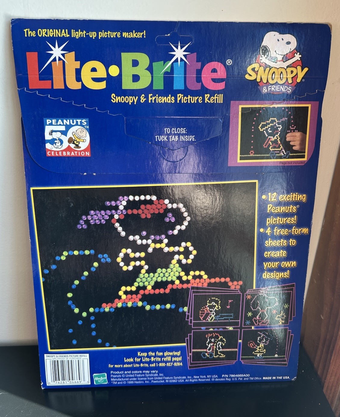 NEW 1999 THE ORIGINAL LIGHT-UP PICTURE MAKER LITE*BRITE Snoopy & Friends Refill