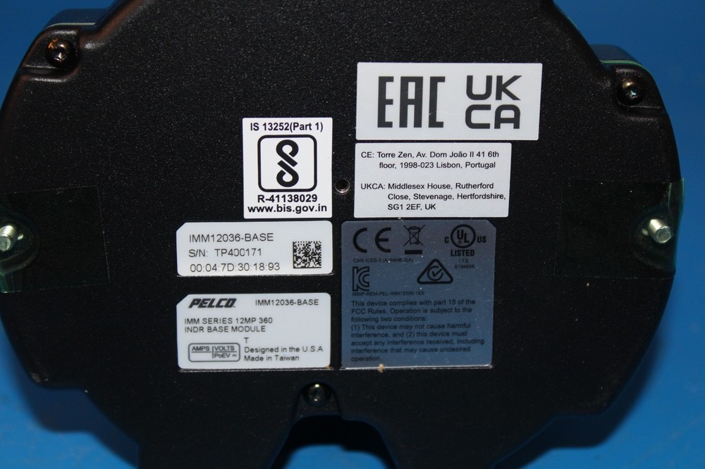 PELCO IMM12036-BASE 12 Megapixel 360" Panoramic Security Camera Base Module