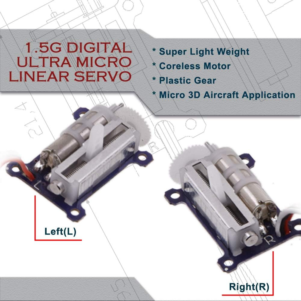 AGFRC Micro Linear Servo Motor - 2PC 1.5G Digital Linear Actuator Tail Servo for