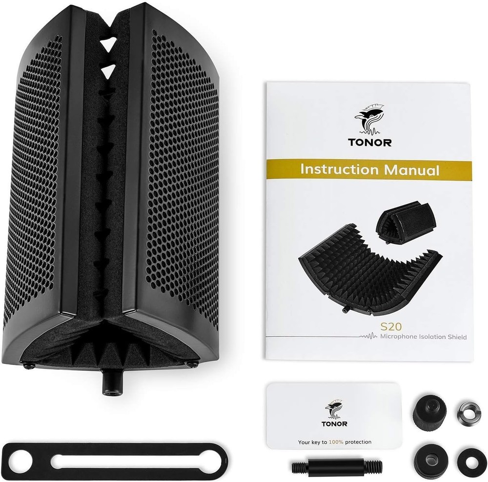 Compact Microphone Isolation Shield for Superior Noise Reduction and Studio Use