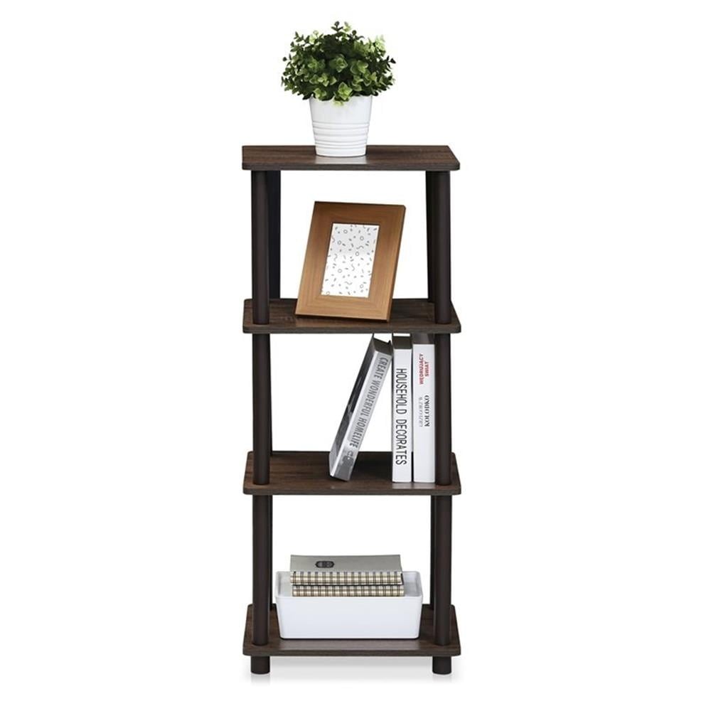 Engineered Wood 2 Space Shelf Walnut/Brown W/ Easy Assembly & Space Saving
