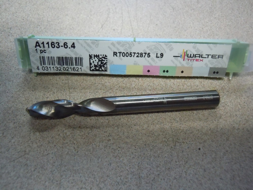 WALTER TITEX A1163-6.4 Solid Carbide Screw Machine Length Drill General Purpose