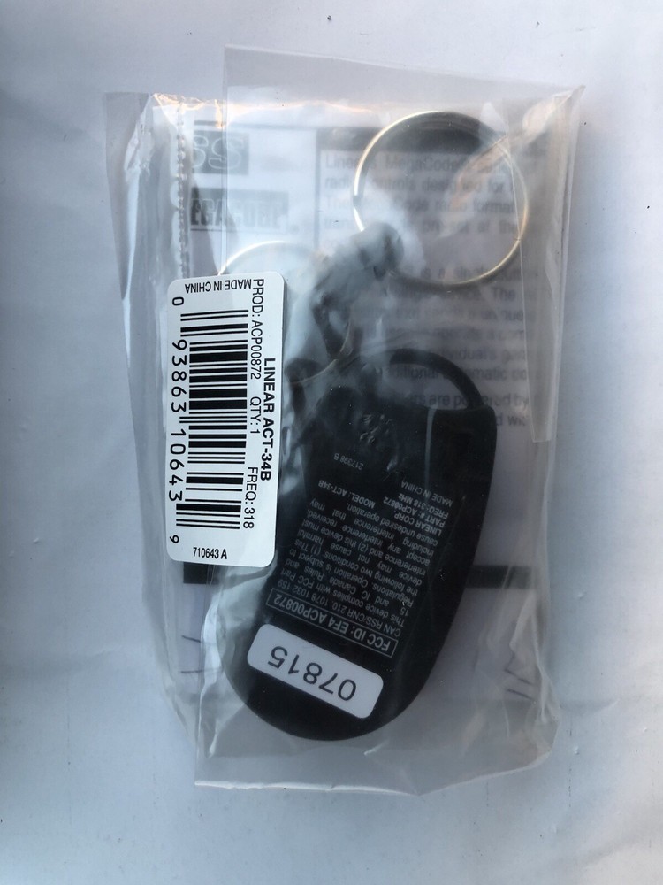 Linear ACT-34B Megacode Block Codes Access Remote Transmitter ACP00872