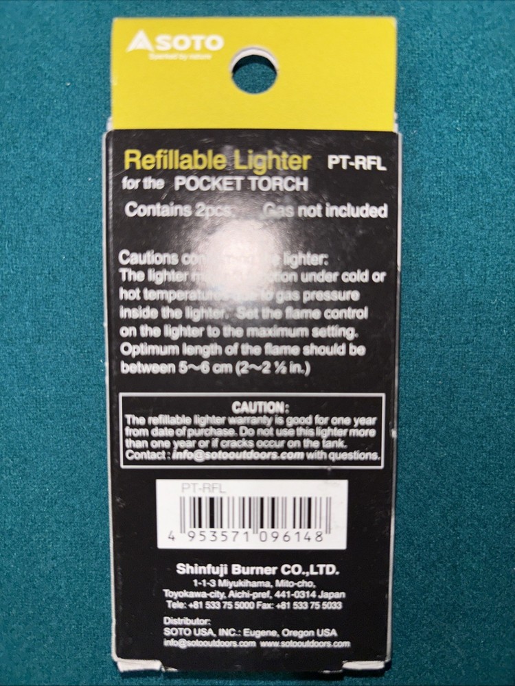 SOTO Pocket Torch – Different Variations Available – Lighter Empty, NO Fuel