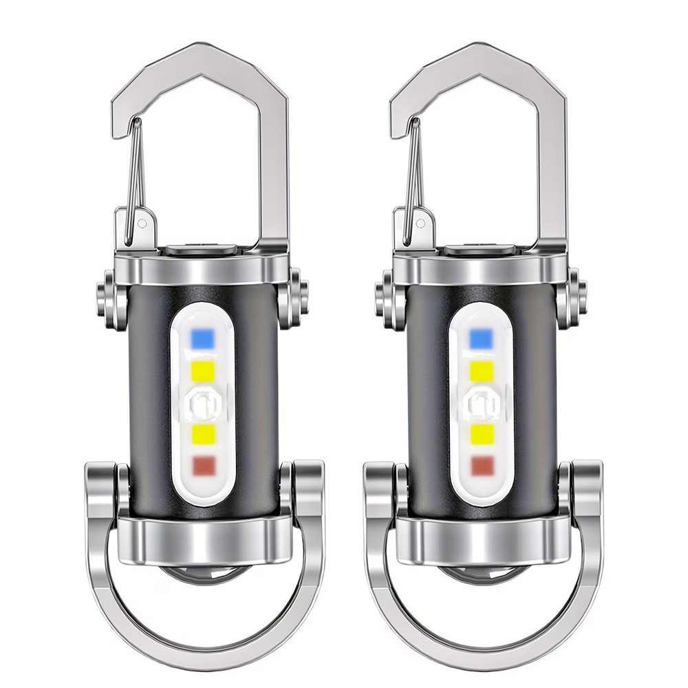 2 X Rechargeable  Multi-Mode Mini Keychain Flashlight, 300LM  LED  work light