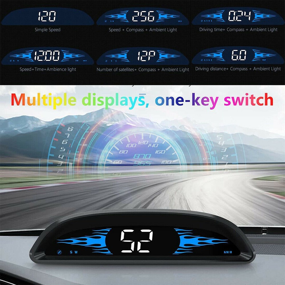 G2 HUD Head Up Display Car GPS Speedometer Smart Clock Decor Digital Gauges