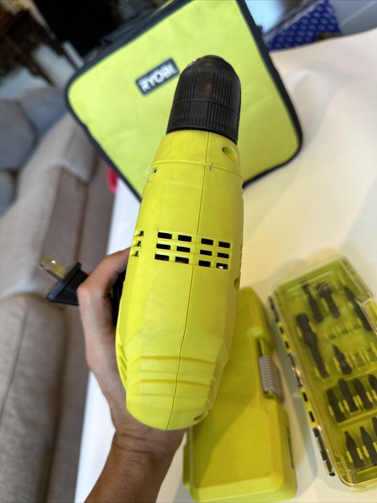 Ryobi D43K Variable Speed 3/8" Compact Drill/Driver Keyless Chuck +Tool Bag+Bits