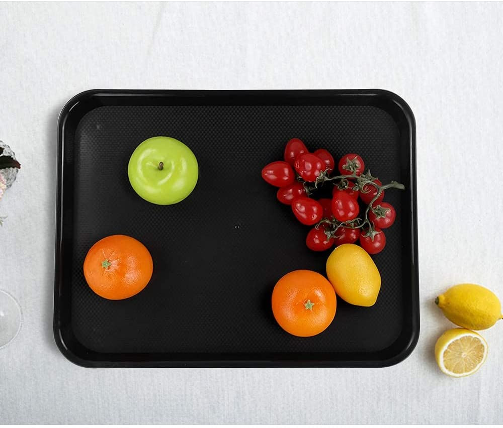 Plastic Rectangular Fast Food Serving Trays, Set of 4