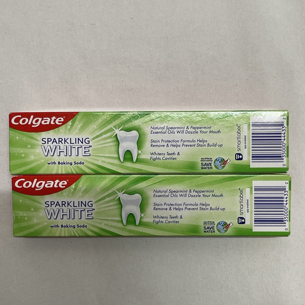 2-Pack Colgate Sparkling White Mint Zing Toothpaste 4oz Whitens & Protects