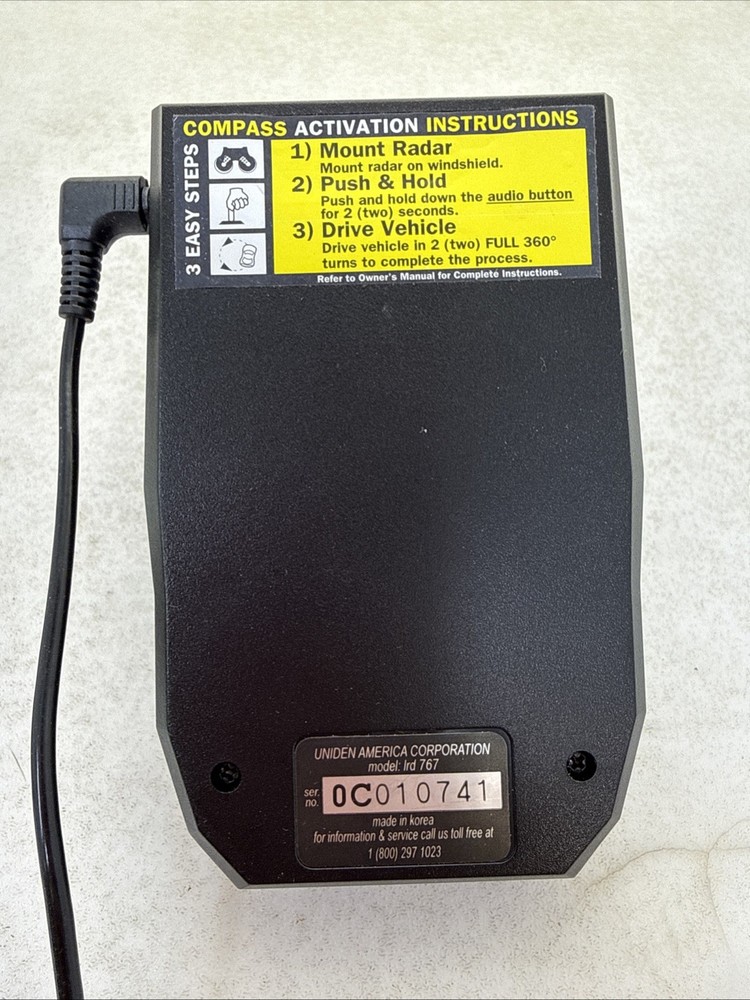 Uniden LRD767 Long Range Radar/Laser Detector With Power Adapter