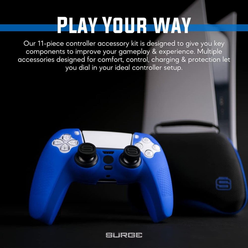 SURGE GAMING [ Starter Pack ] 11-Piece Complete Controller Accessory Kit (PS5)