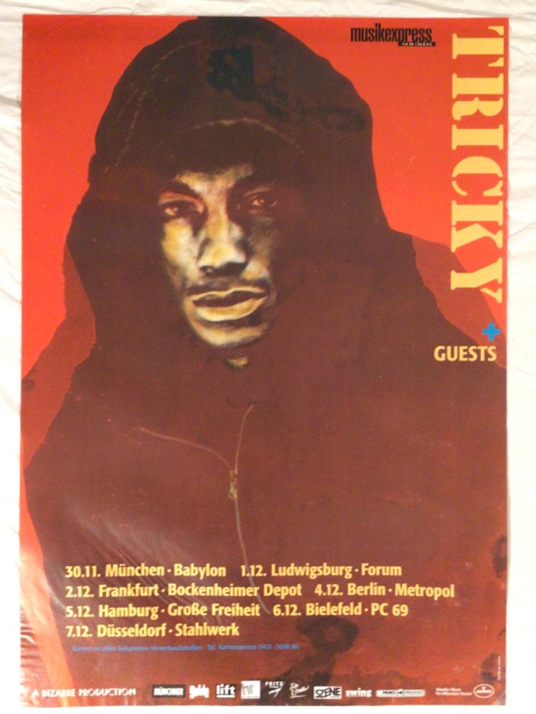 Tricky 1999 German Tour Poster Trip Hop Music