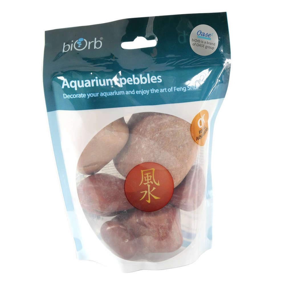 biOrb Marble Pebble Set, Solid Aquarium Decorations, Red