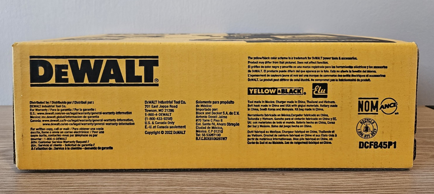 NEW DeWALT XR 20V Max Brushless 1/4" 3-Speed Impact Driver Kit DCF845P1