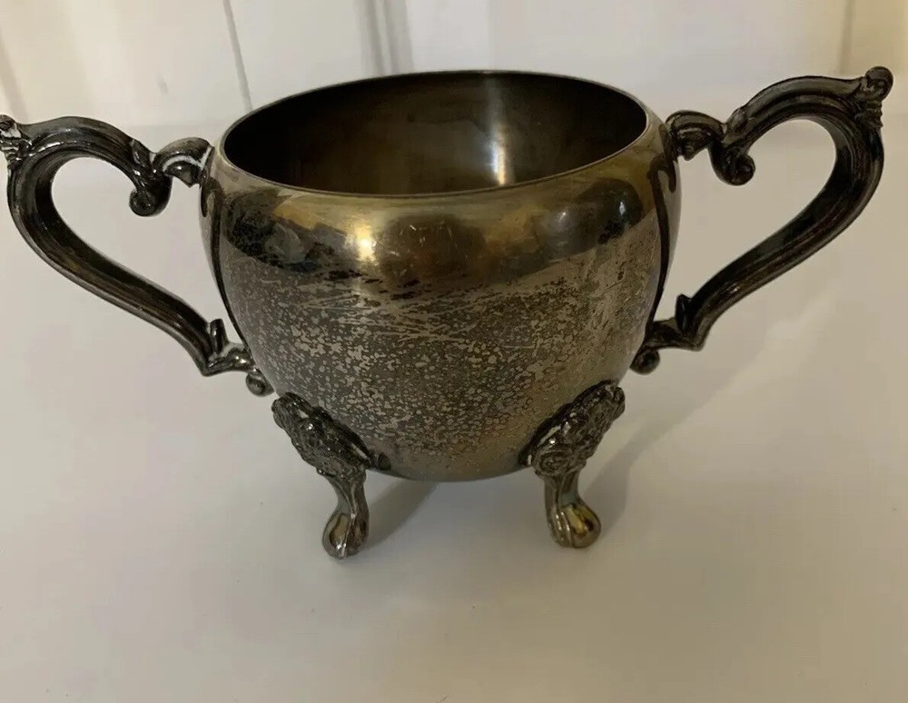 Vintage FB Rogers Silver Co silver plated Footed sugar bowl