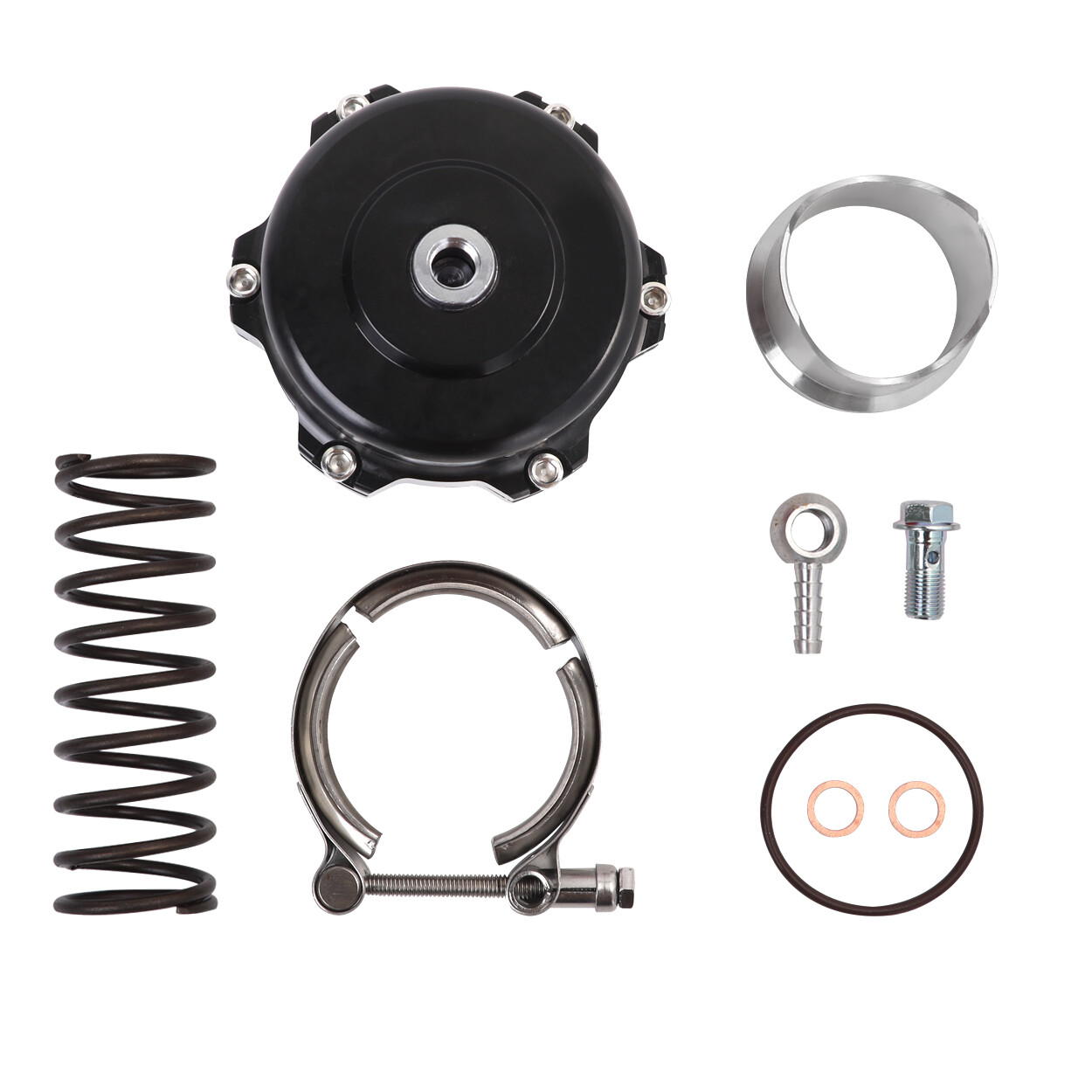 Universal Aluminum 50mm Blow Off Valve Dump Valve BOV with V-band Flange Black