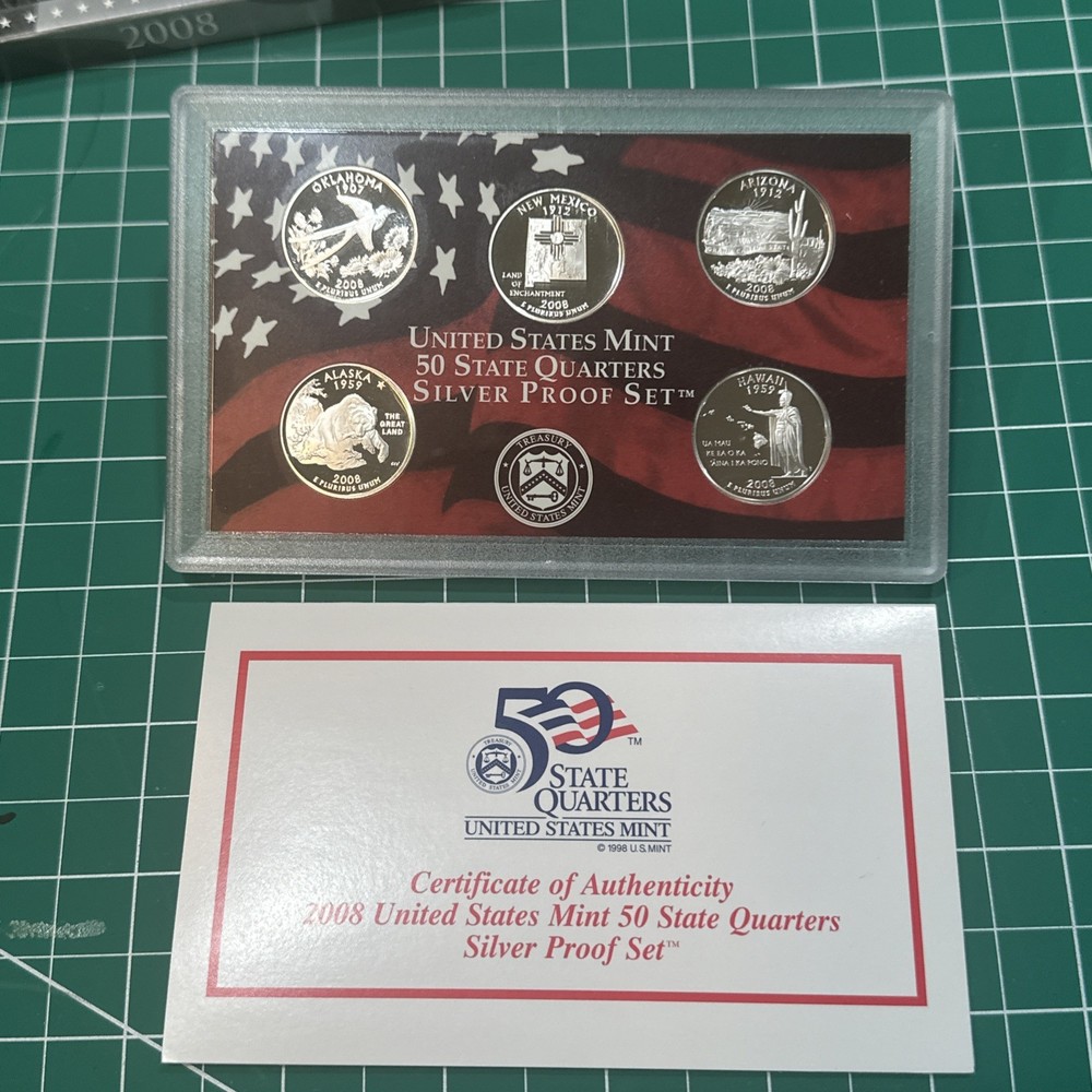 2008 U.S. Mint 50 State Quarters Silver Proof Set