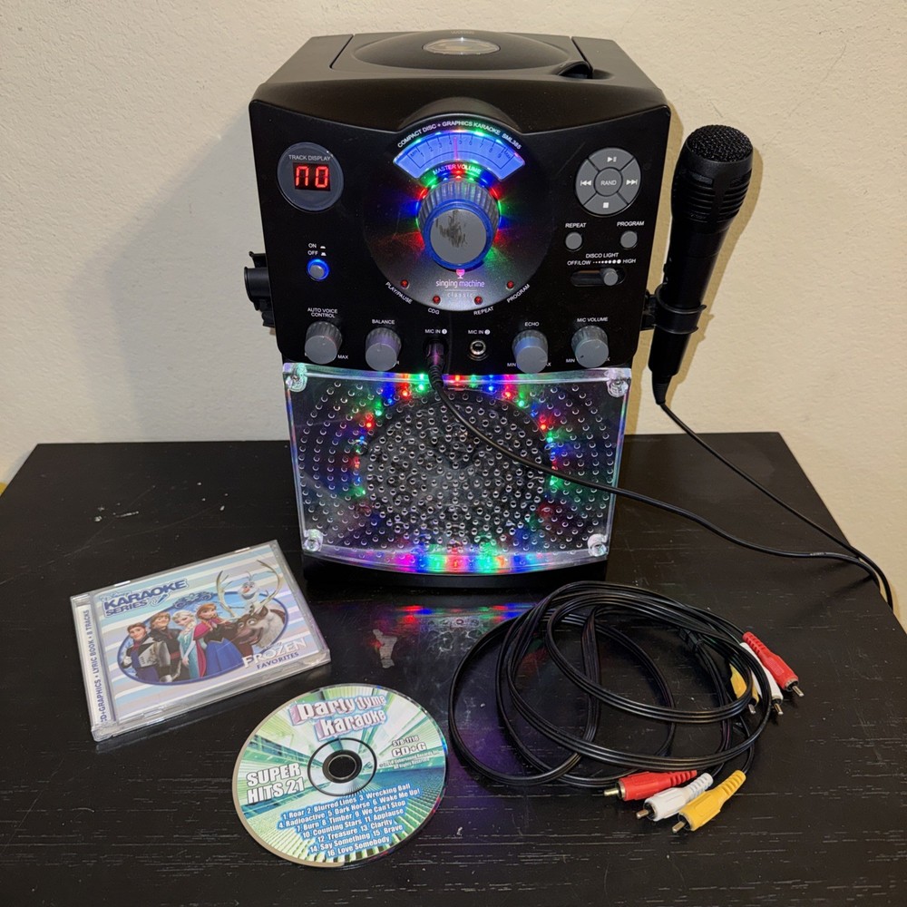 Singing Machine, SML385, Karaoke System, Disco Lights