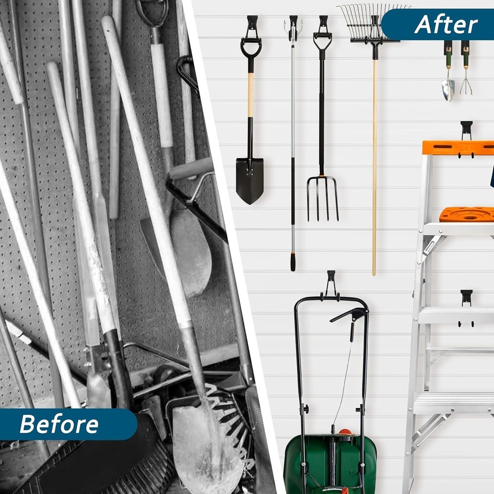 Versatile 20-Piece Slatwall Hook Set for Efficient Garden and Workshop Storage