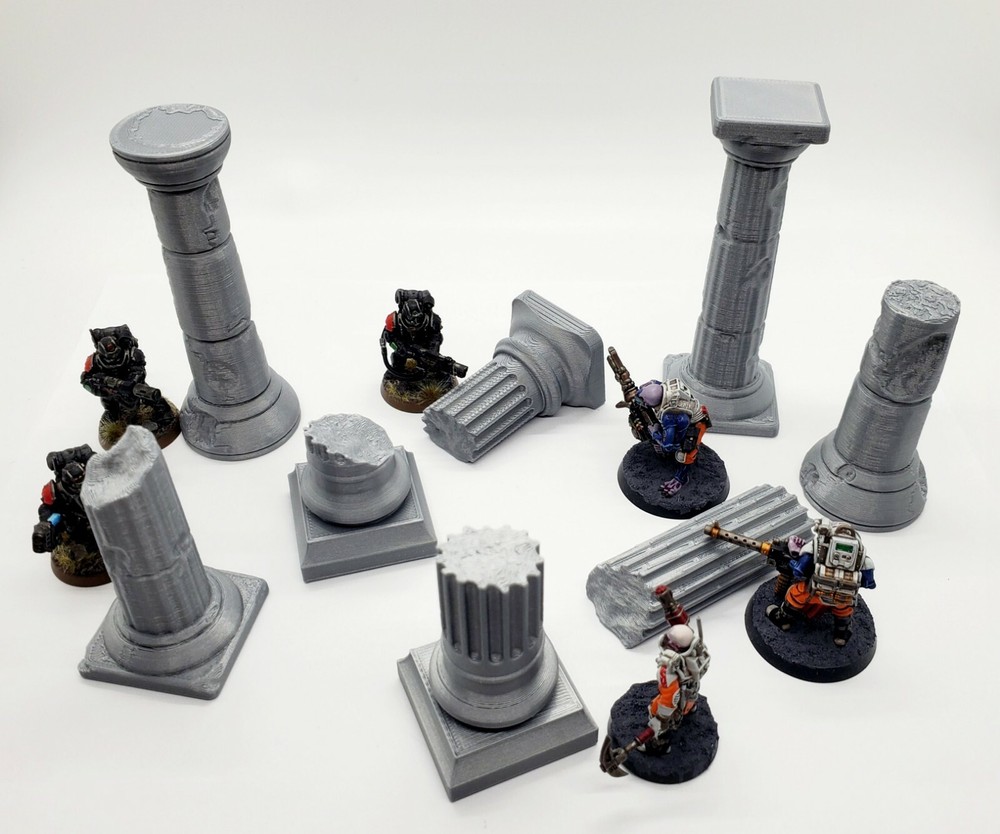 3d Printed Destroyed Columns/Pillars Terrain for Tabletop Gaming