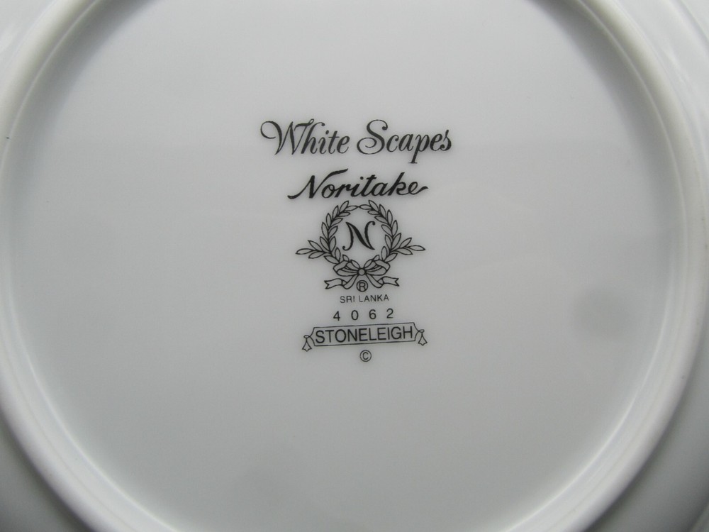 NIB Noritake 6 Pc. Place Setting White Scapes Stoneleigh