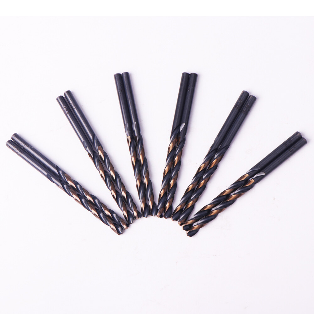 Drillforce 12PCS 17/64" Black Gold Drill Bit Set HSS Metal Woodworking Drill Bit