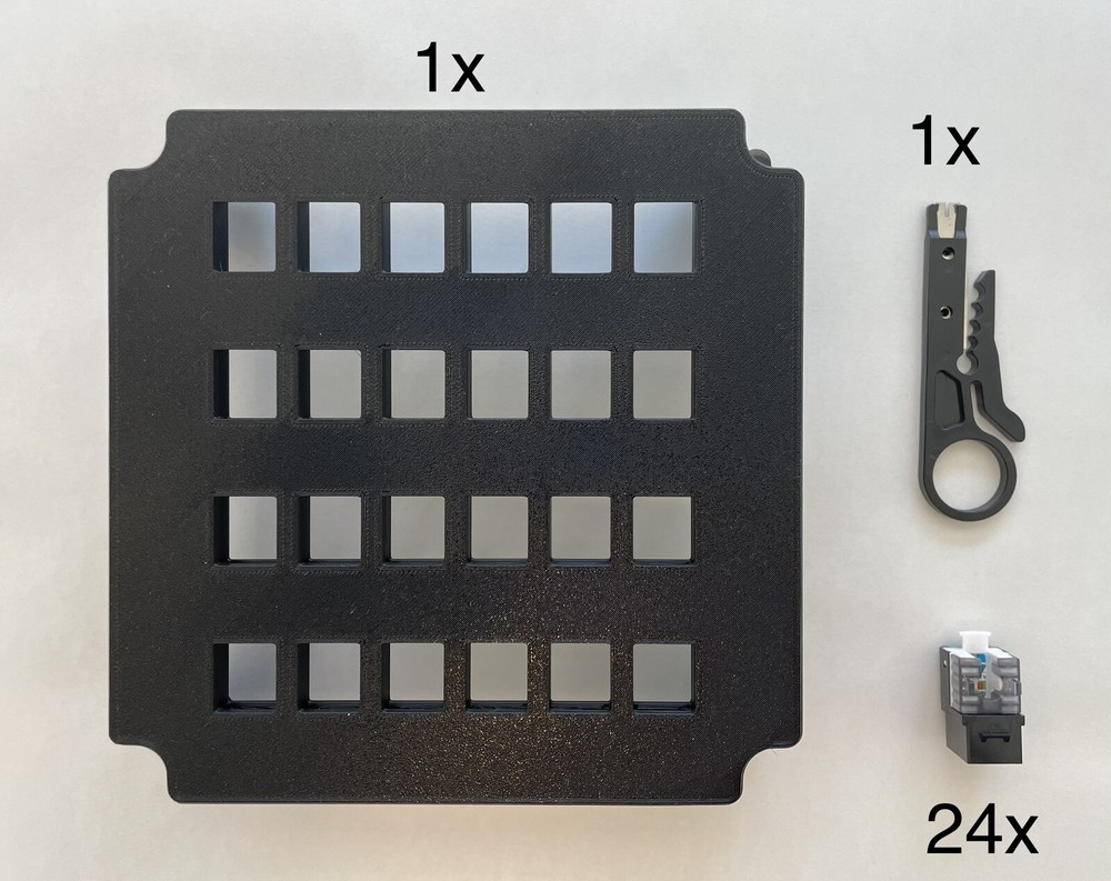 Patch Panel, 24-Port, Cat6 Keystone Jacks for Leviton Structured Media Center