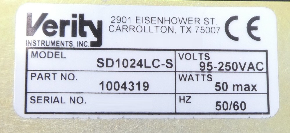 Verity Instruments 1004319 Spectrograph Module Assembly SD1024LC-S AMAT As-Is