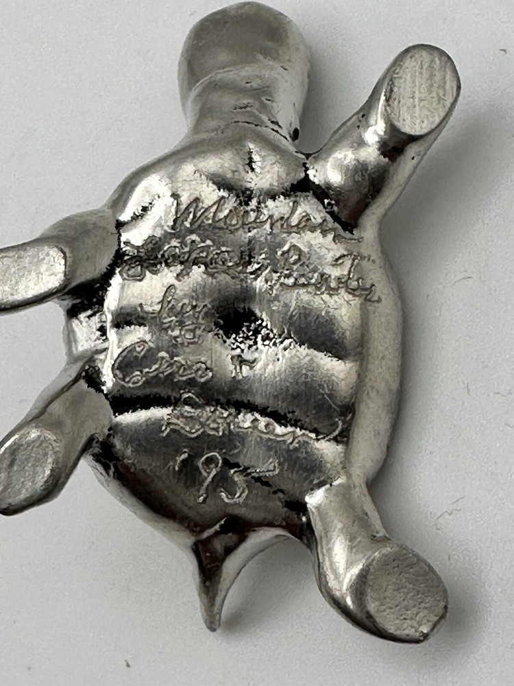 Mountain Lopes Pewter Turtle Figure 1.75” Long 1995