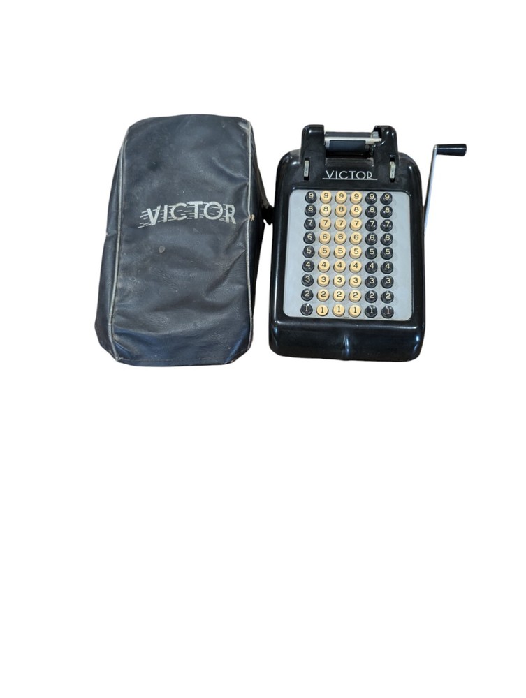 Vintage VICTOR Champion 6 Column Hand Crank Adding Machine.