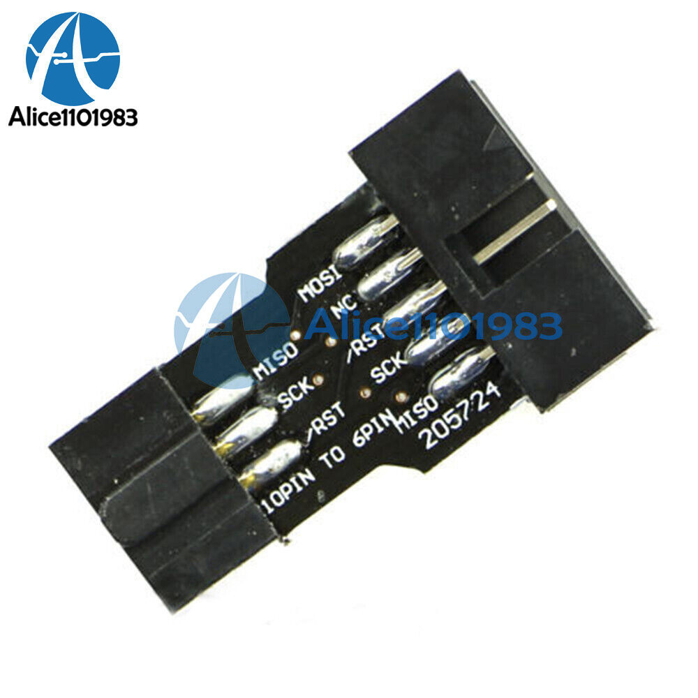 USBASP USBISP AVR Programmer USB+10 Pin Convert to Standard 6Pin Adapter Board