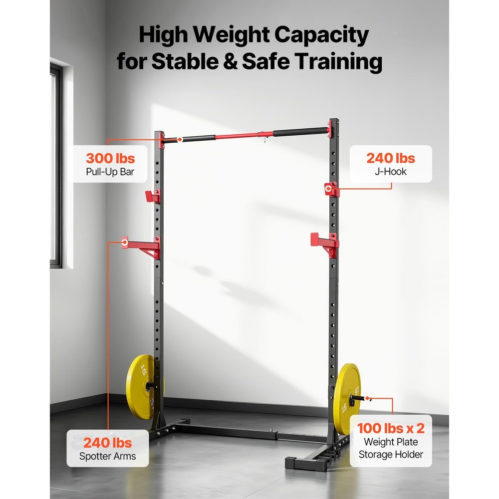 Power Cage Rack, Multifunctional Squat Rack for Home Gym, Width-Adjustable Worko