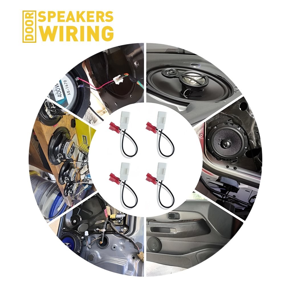 4X Speakers Door Connector Wiring Harness Plug Fits For 2007-2018 Jeep New